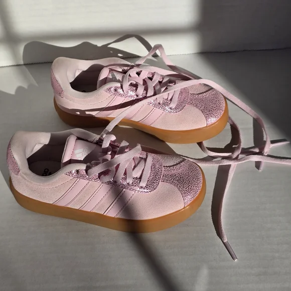 Adidas VL 3.0 Court Pink Sneakers with Gum Sole 11.5C Toddlers - Picture 3 of 8